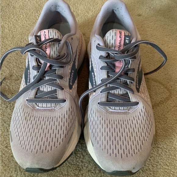 Brooks Adrenaline 21 Cushion Support 9.5 Running Shoes Athletic Walking Lilac - Picture 2 of 11